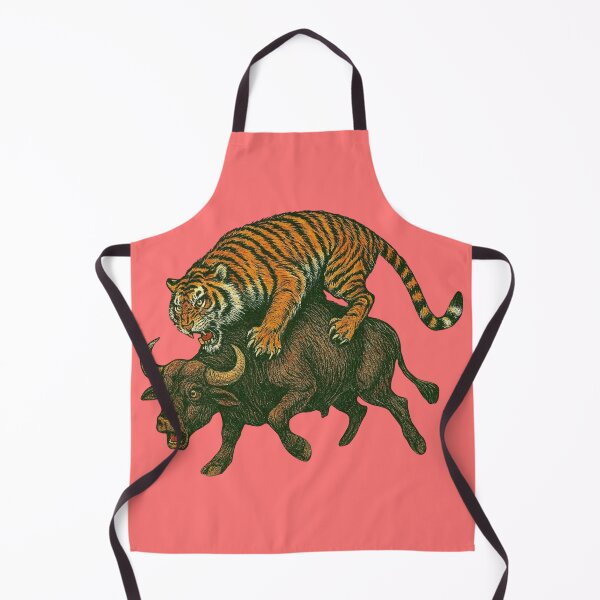 Item preview, Vintage comic-styled Bengal tiger hunting a Gaur designed and sold by The-graphic-Artist .
