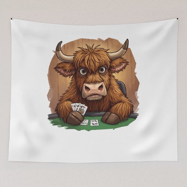 Item preview, Poker Playing Highland Cow - Funny Scottish Card Player Design designed and sold by Loom on the Loch.