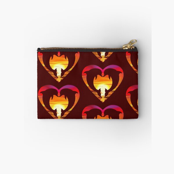 Item preview, Love Dolphins - Sunset Heart designed and sold by Peppermint Narwhal.