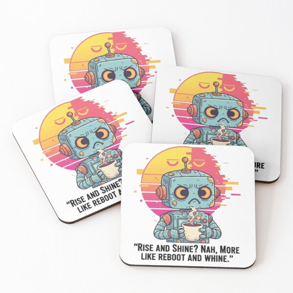 Item preview, Retro Futuristic Robot Coffee Pixel designed and sold by Kanty Art 2112.