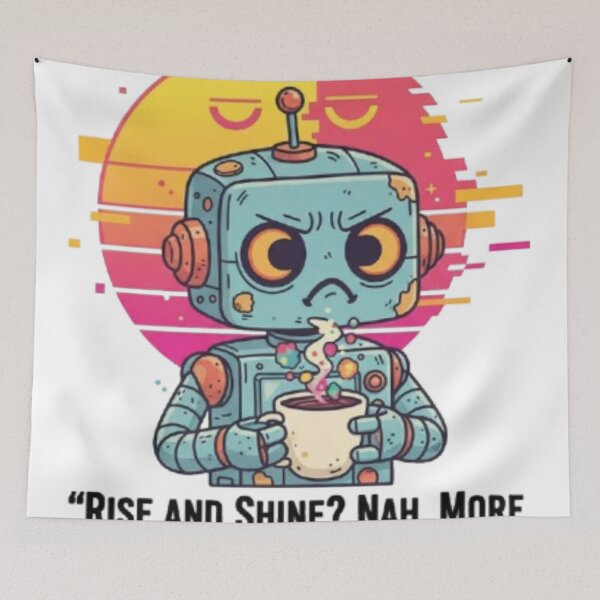 Item preview, Retro Futuristic Robot Coffee Pixel designed and sold by Kanty Art 2112.