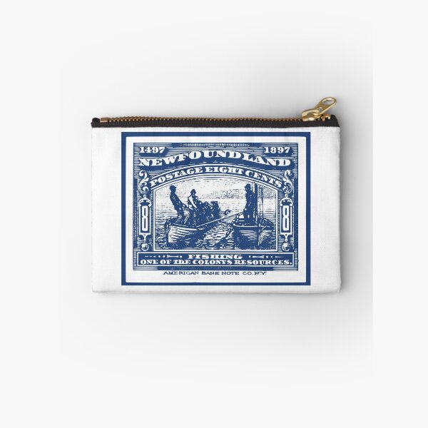 Item preview, Blue Newfoundland Canada Fishing Postage Stamp designed and sold by Willow Art Boutique.