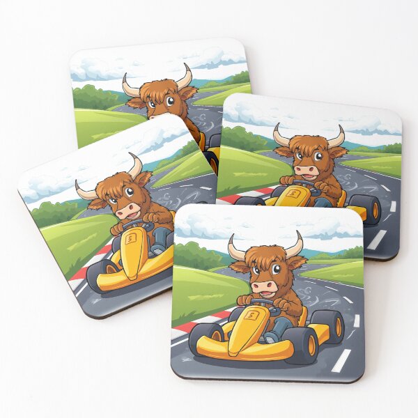 Item preview, Go-Kart Racing Highland Cow Scotland - Funny Scottish Racer Gift designed and sold by Loom on the Loch.