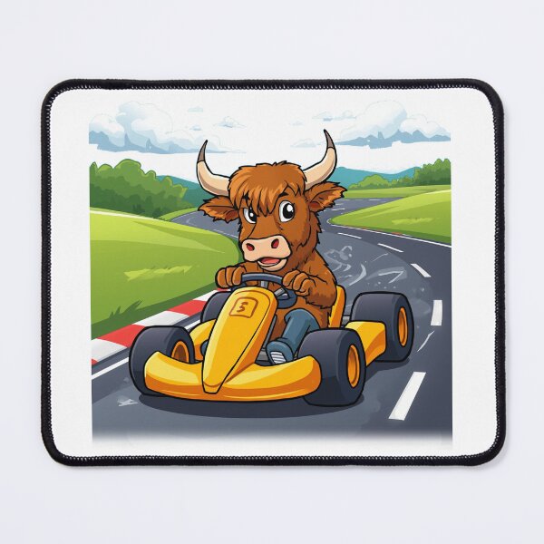Item preview, Go-Kart Racing Highland Cow Scotland - Funny Scottish Racer Gift designed and sold by Loom on the Loch.