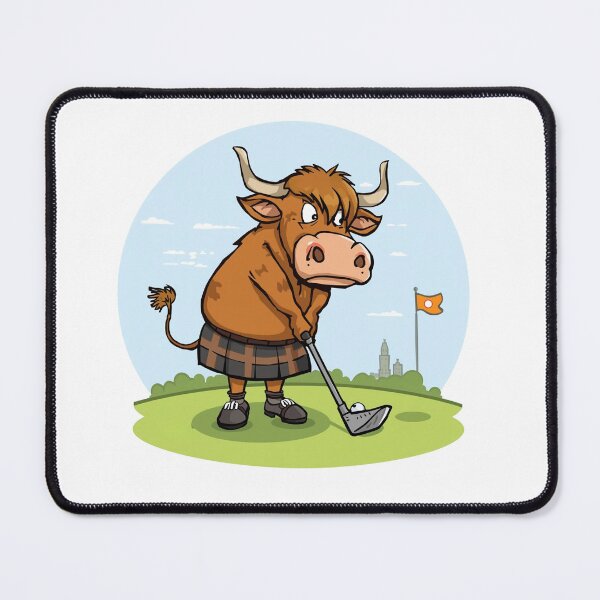 Item preview, Golfing Highland Cow Scotland Design - Tartan Kilt Golf Gift designed and sold by Loom on the Loch.