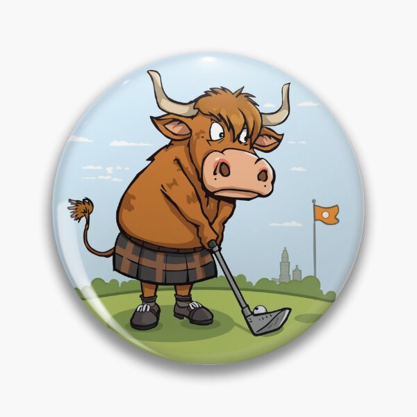 Item preview, Golfing Highland Cow Scotland Design - Tartan Kilt Golf Gift designed and sold by Loom on the Loch.