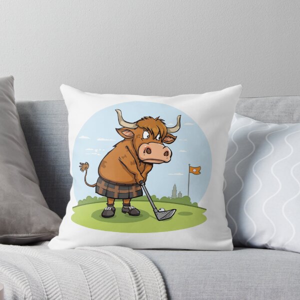 Item preview, Golfing Highland Cow Scotland Design - Tartan Kilt Golf Gift designed and sold by Loom on the Loch.