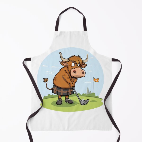 Item preview, Golfing Highland Cow Scotland Design - Tartan Kilt Golf Gift designed and sold by Loom on the Loch.