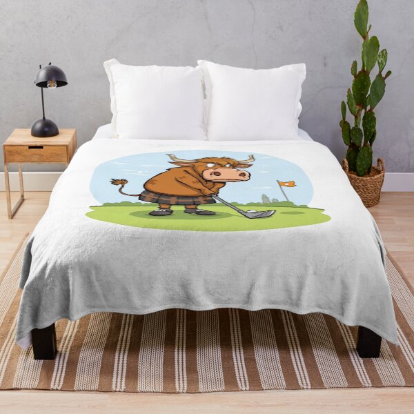 Item preview, Golfing Highland Cow Scotland Design - Tartan Kilt Golf Gift designed and sold by Loom on the Loch.