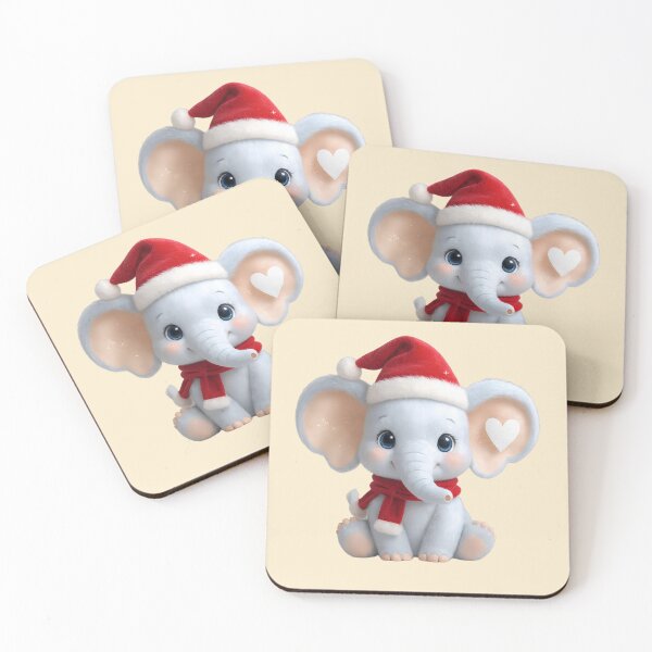 Item preview, Charlie – Cute Christmas Elephant with Heart on Ear designed and sold by Cute-Companions.