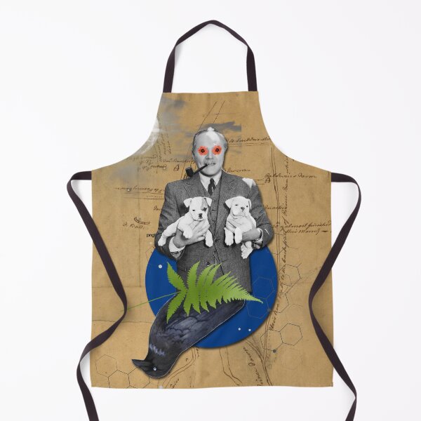 Item preview, Surreal Vintage Collage – Man with Puppies and Flowers Dream Art designed and sold by kopcollage.