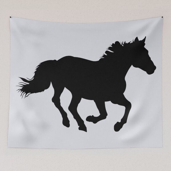 Item preview, Black silhouette of a cantering horse. designed and sold by claireseyeview.