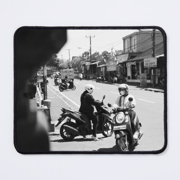 Item preview, Bali Street Scene Black and White Scooters Indonesia - Documentary Photography designed and sold by soulshineshot.