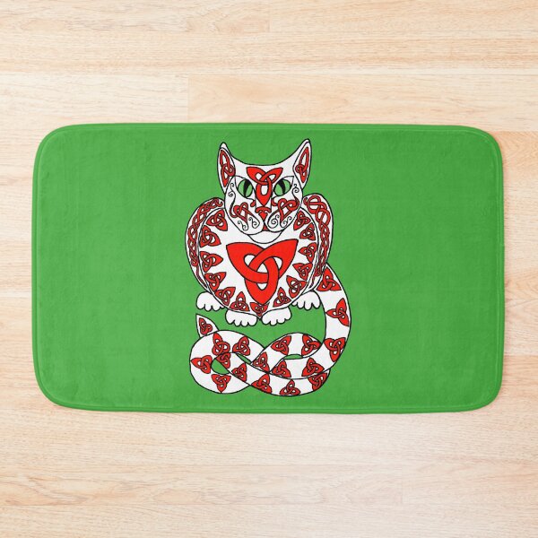 Item preview, Celtic Cat 92 in red and white designed and sold by ingridthecrafty.
