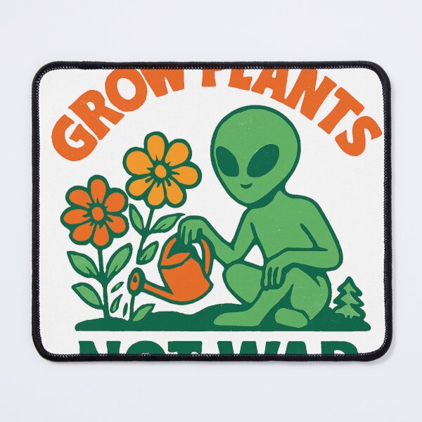 Item preview, Grow Plants Not War Retro Alien designed and sold by Vallentinez.