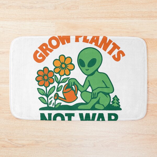 Item preview, Grow Plants Not War Retro Alien designed and sold by Vallentinez.