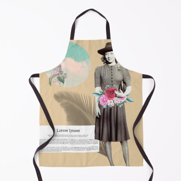 Item preview, Vintage Collage Woman with Flowers – Dreamy Retro Aesthetic Art designed and sold by kopcollage.