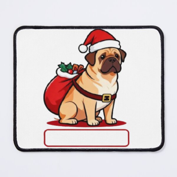 Item preview, Santa Pug Christmas Dog – Cute Holiday Pet Design (Customizable Name Option) designed and sold by BlueYasmine.