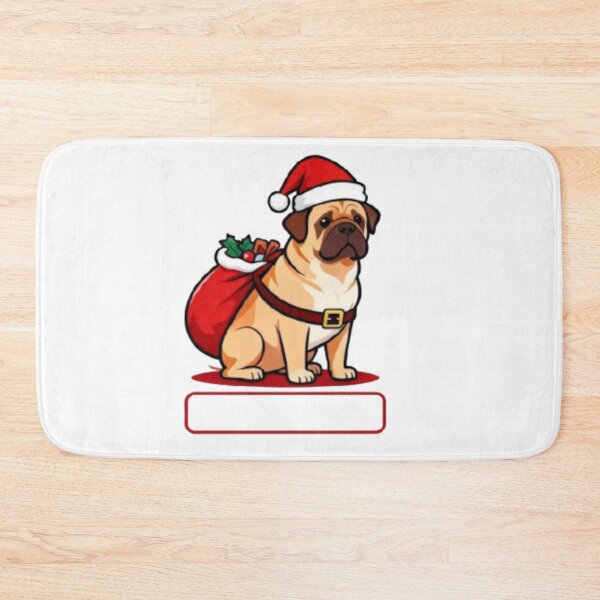 Item preview, Santa Pug Christmas Dog – Cute Holiday Pet Design (Customizable Name Option) designed and sold by BlueYasmine.