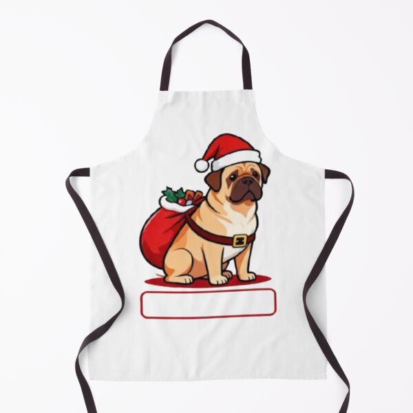 Item preview, Santa Pug Christmas Dog – Cute Holiday Pet Design (Customizable Name Option) designed and sold by BlueYasmine.