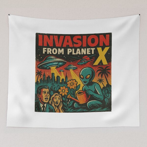 Artikelvorschau, Lustige Alieninvasion vom Planeten X entworfen und verkauft von Vallentinez.