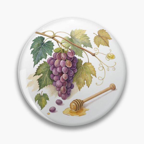 Item preview, Grapes and Honey – Elegant Watercolor Botanical Illustration by Vivo Studio designed and sold by VivoStudio.