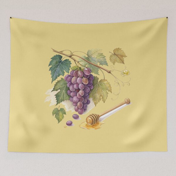 Item preview, Grapes and Honey – Elegant Watercolor Botanical Illustration by Vivo Studio designed and sold by VivoStudio.