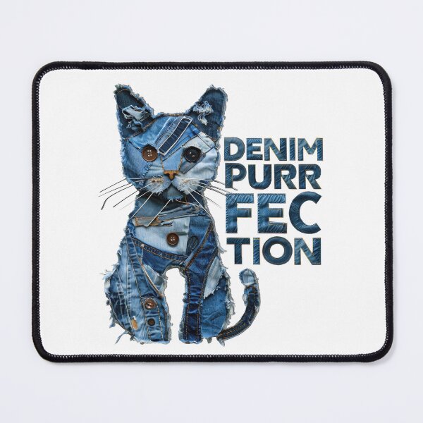 Item preview, Denim Purrfection Cat designed and sold by caracatita75.