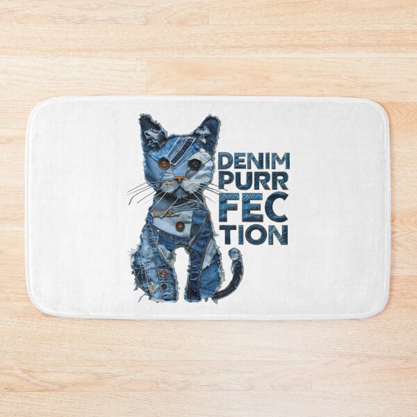 Item preview, Denim Purrfection Cat designed and sold by caracatita75.