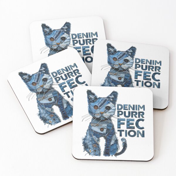 Item preview, Denim Purrfection Cat designed and sold by caracatita75.