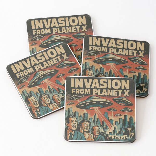 Item preview, Invasion From Planet X Retro Sci-Fi Poster designed and sold by Vallentinez.
