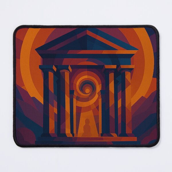 Item preview, Temple of Delphi – Portal of Light | Unique Colorful Owlic Cubist Greek Delphi Temple Art Design | Modern Fine Art Expression for Mythology Lovers designed and sold by Owlic.artwear.