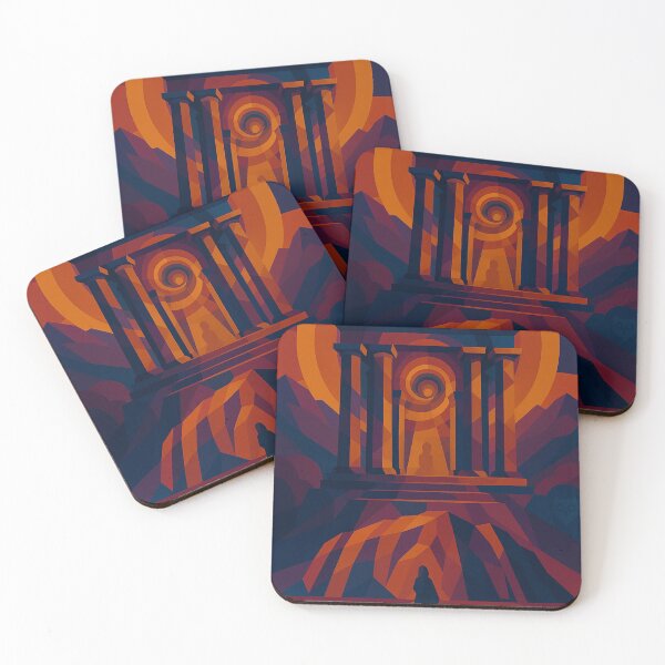 Item preview, Temple of Delphi – Portal of Light | Unique Colorful Owlic Cubist Greek Delphi Temple Art Design | Modern Fine Art Expression for Mythology Lovers designed and sold by Owlic.artwear.