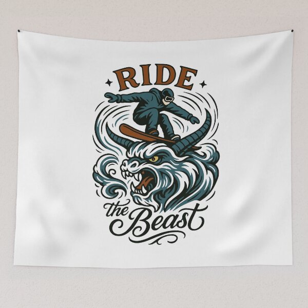 Item preview, Ride the Beast – Epic Snowboarder Mythic designed and sold by SnappyPNG.