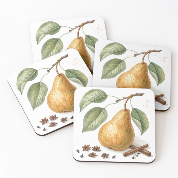 Item preview, Golden Pear with Cinnamon – Elegant Watercolor Autumn Fruit Illustration by Vivo Studio designed and sold by VivoStudio.