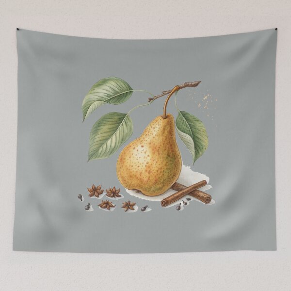 Item preview, Golden Pear with Cinnamon – Elegant Watercolor Autumn Fruit Illustration by Vivo Studio designed and sold by VivoStudio.
