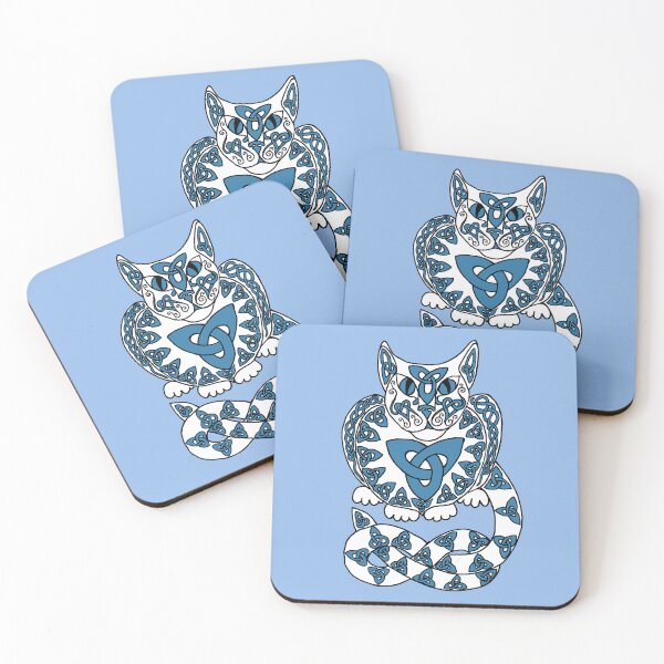 Item preview, Celtic Cat 92 in Blue and White designed and sold by ingridthecrafty.