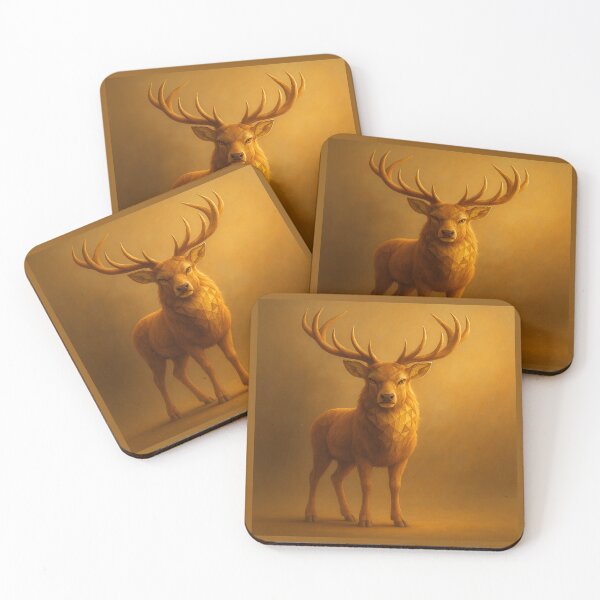Item preview, GeoWild Stag – Golden Forest Guardian designed and sold by GeoWild Designs.