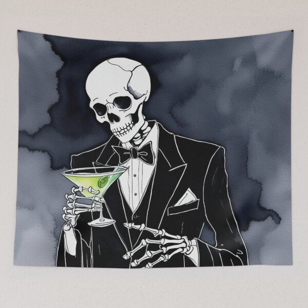 Item preview, Sophisticated Skeleton - Watercolor & Ink 1 designed and sold by KBMediaArt.