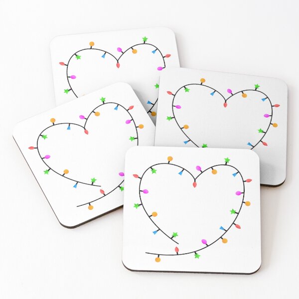 Item preview, Christmas String Lights Heart – Festive Holiday Decoration Illustration designed and sold by EmeraldeaArt.