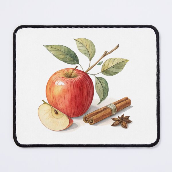 Item preview, Apple and Cinnamon – Cozy Autumn Watercolor Fruit Illustration by Vivo Studio designed and sold by VivoStudio.