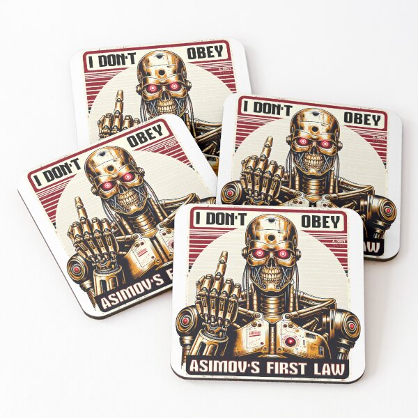 Item preview, “I Don’t Obey – Rebel Robot & Asimov’s First Law Parody” designed and sold by nelsonlobot.