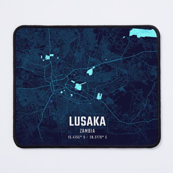 Item preview, Lusaka Midnight City Map designed and sold by HomeLivingCo.