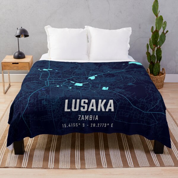 Item preview, Lusaka Midnight City Map designed and sold by HomeLivingCo.