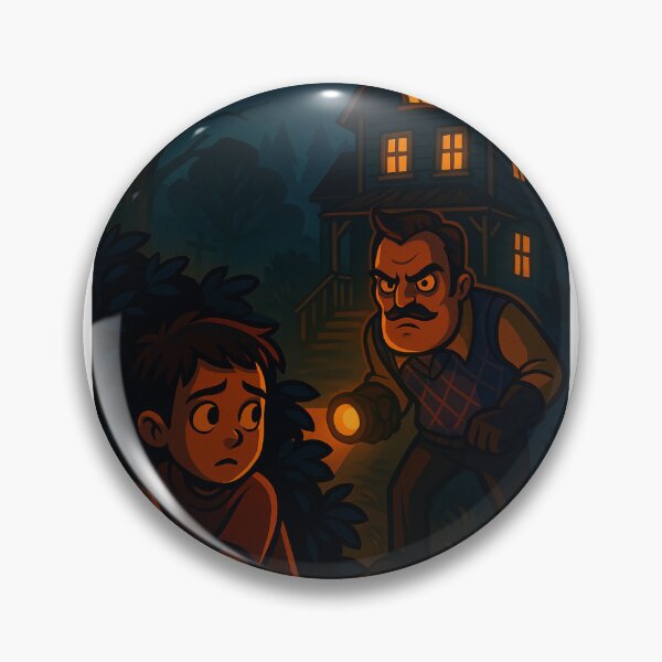 Item preview, Hello Neighbor Sneaking Scene Cartoon Style designed and sold by UmutK.
