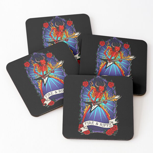 Item preview, FIRE & RIFFS Demon Skeleton Guitarist designed and sold by CoffinsArt.