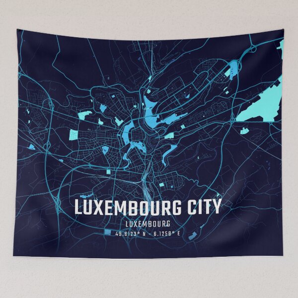 Item preview, Luxembourg City Midnight City Map designed and sold by HomeLivingCo.