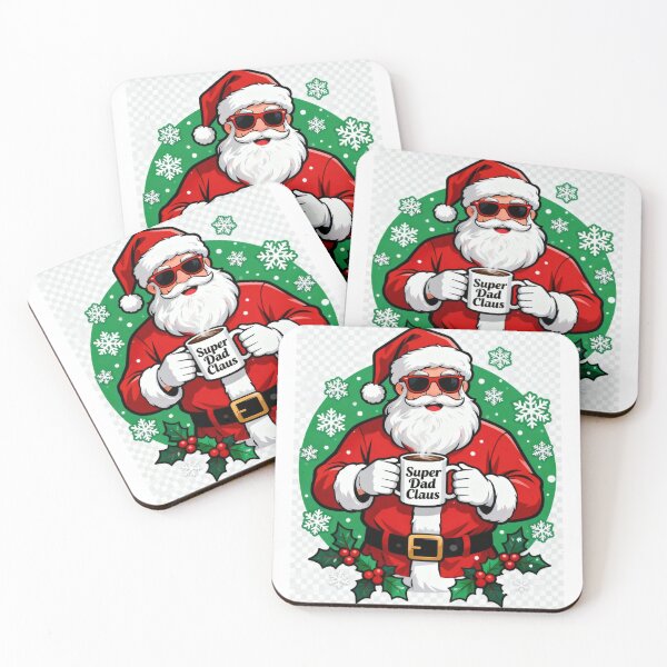 Item preview, Super Dad Claus – Cool Santa Christmas Design for Fathers & Coffee Lovers designed and sold by BlueYasmine.