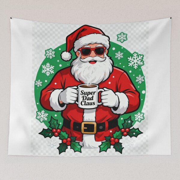 Item preview, Super Dad Claus – Cool Santa Christmas Design for Fathers & Coffee Lovers designed and sold by BlueYasmine.