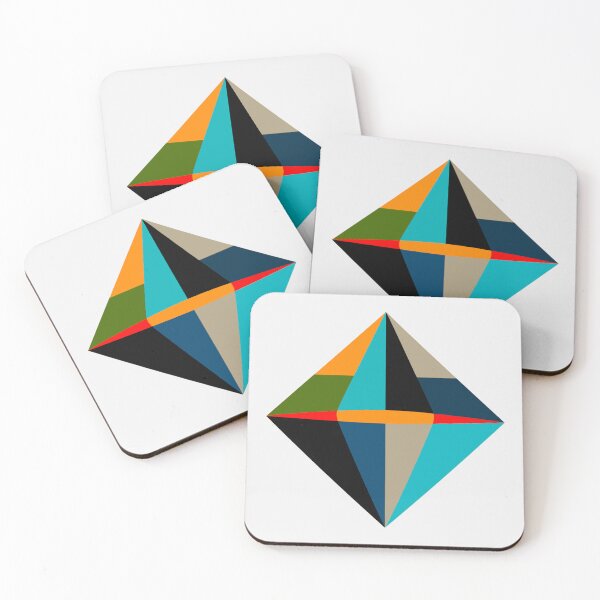 Item preview, Geometric Diamond Fine Art Poster – Modern Abstract Blue & Green Wall Art Print designed and sold by paulo silveira.